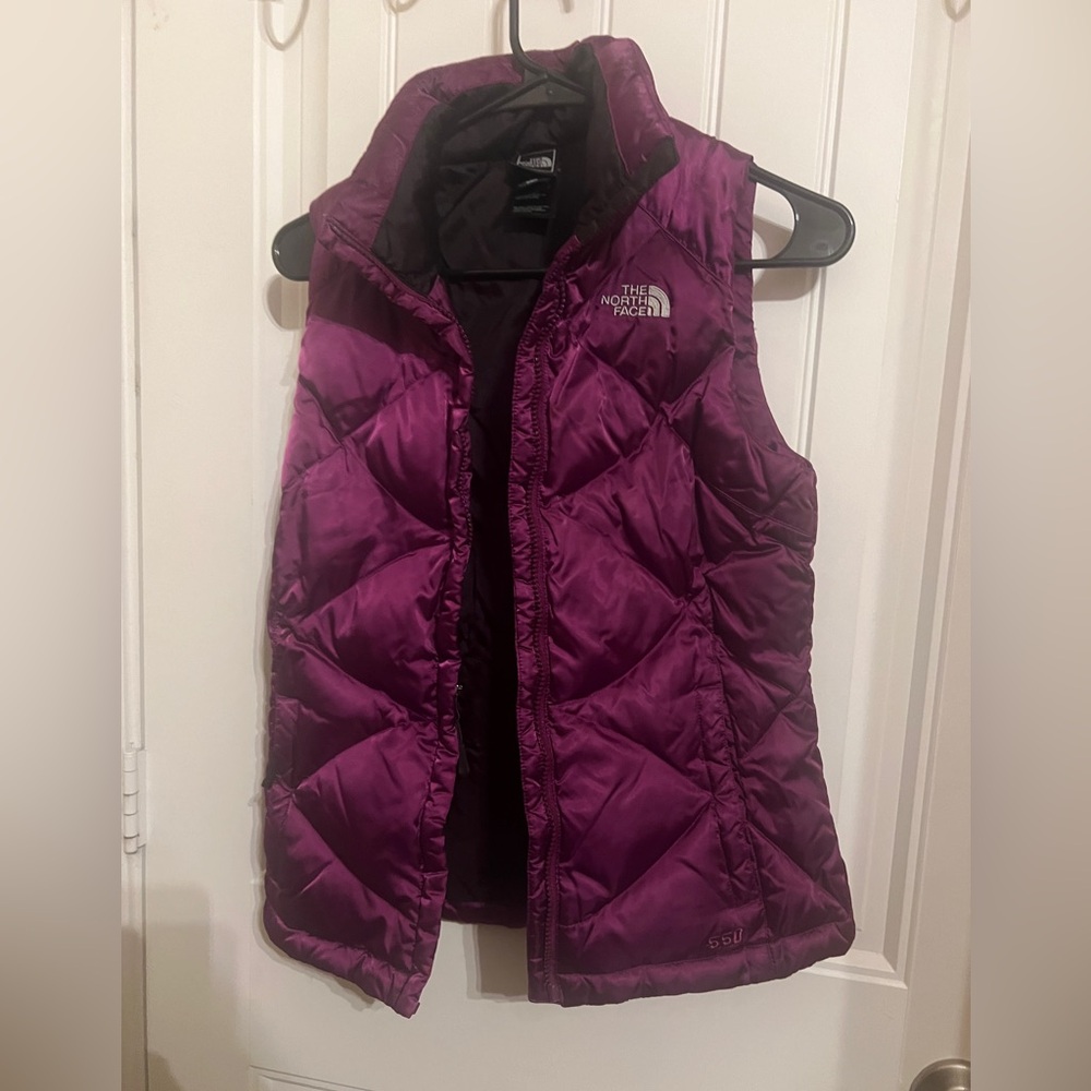 Women’s Purple Shiny North Face Vest Extra Small